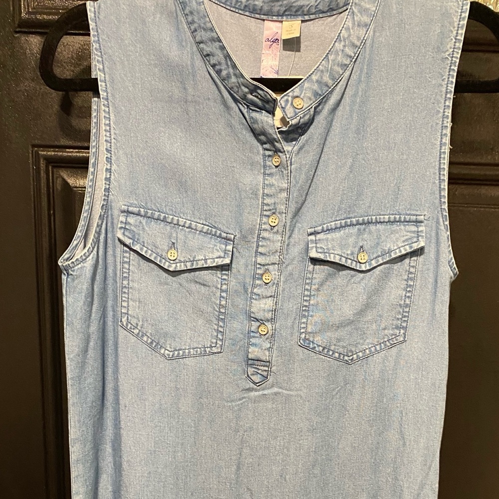 Alya Light Blue Denim shirt dress
